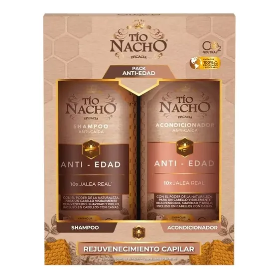 Pack Tío Nacho Anti-edad (shampoo + Acondicionador  415 Ml)
