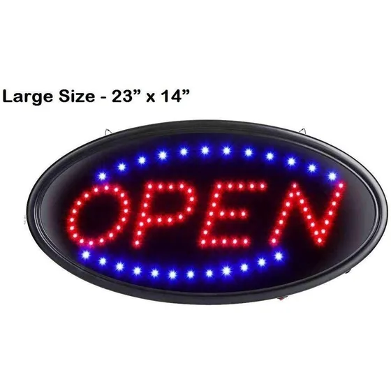 Letrero Led Abierto /open Señal De Neon Dual Y Fija Carteles