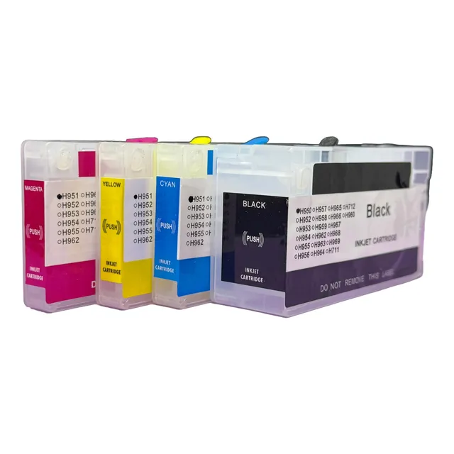 Kit 4 Cartuchos Rellenables 950 Chip Reset Pro 8100 / 8600