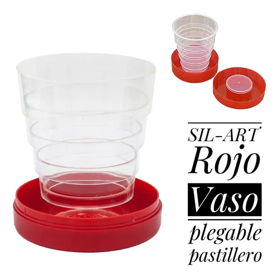 Vaso Plegable Y Pastillero