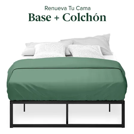 Cama Abel Zinus Colchón Espuma King 25cms Color Negro