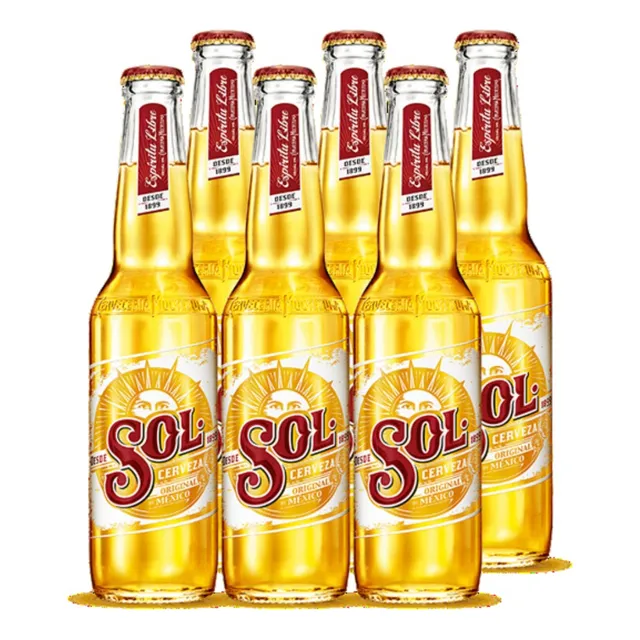 Pack 6 Cervezas Sol Botellon 710cc
