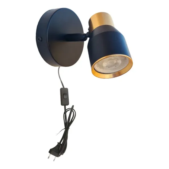 Lampara Dirigble Muro Enchufe Interurptor + Ampolleta Led 