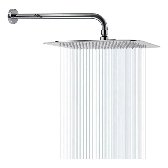 Regadera Aqua Plus Ducha Tipo Espejo 20x20 Tubo Y Roseta