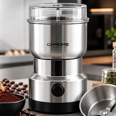 Moedor Triturador De Café Elétrico Multifuncional Inox Processador de Grãos Temperos Secos
