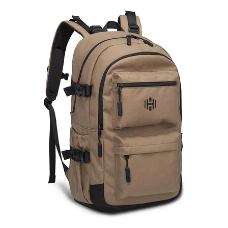 Mochila Notebook Antirrobo Impermeable Hardley Urbana Color Caqui 37L