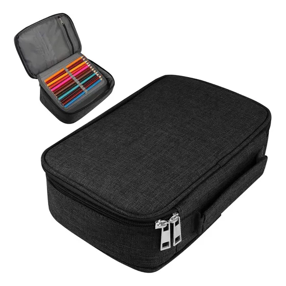 Estuche Para Lapices Con Cremallera De Alta Capacidad, 24 Ranuras Multifuncional Bolígrafos De Gran Capacidad Porta Fundas