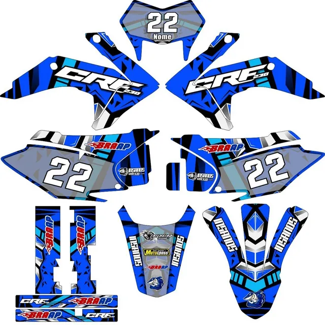 Kit Adesivos Para Crf230 2015 A 2020 Trilha 0.20mm A353