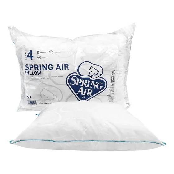 Almohada Spring Air Modelo Osos | Confort Semi Firme | Ortopédica | Medidas 48x63.5x15 cm | Hipoalergénica | Anti Ácaros | No guarda Olores | Funda 50% Algodón 50% Poliéster