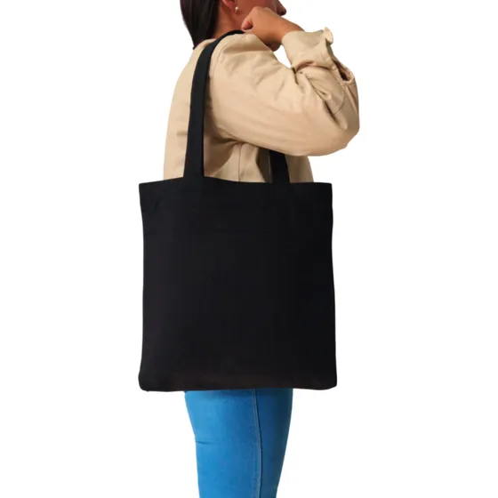 Bolsa Ecológica En Tela Algodón Color Negro 35 X 35