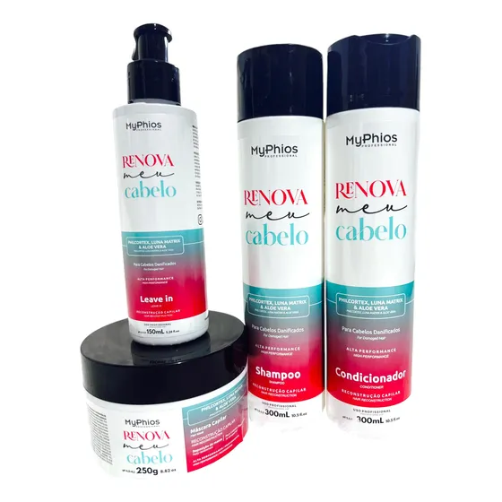 Renova Meu Cabelo Reconstrução Capilar 300ml Kit 4 Unidades
