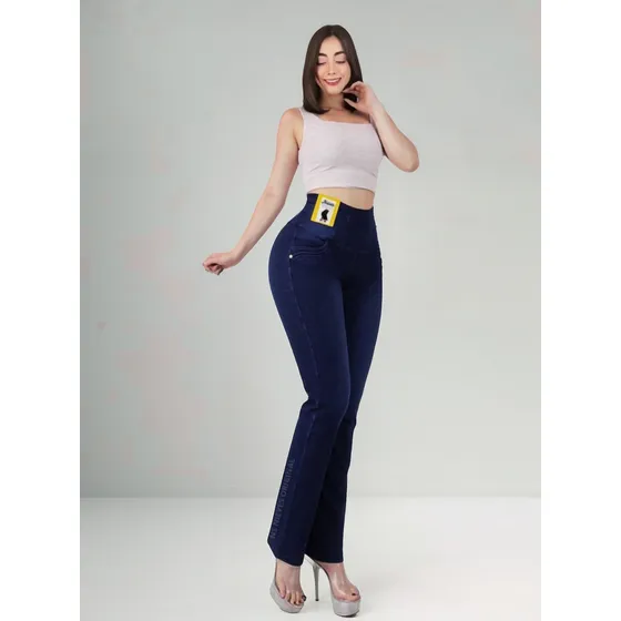 Jeans Fajero Bota Recta Nieves Con Bolsillo Oculto (maffer)