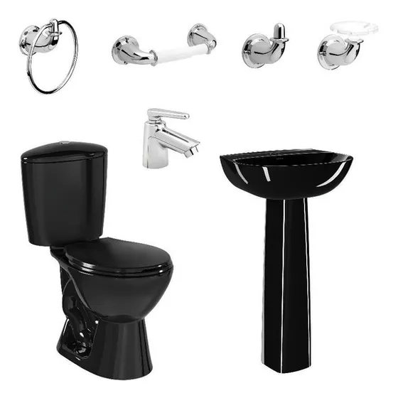 Combo Corona Manantial Pro Redondo Botón Con Pedestal Negro