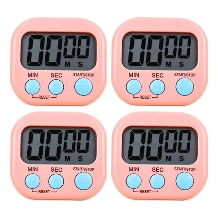Kit4 Temporizador Relogio Timer Despertador Digital Cozinha