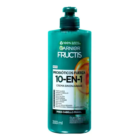 Crema Para Peinar Fructis Probióticos Fuerza 10 En 1 300ml