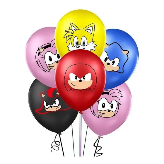 Pack Globos Sonic Cumpleaños Cotillon