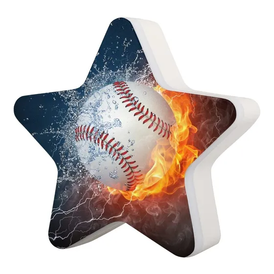 Lampara Luz Nocturna Conector Beisbol Agua Fuego Sensor