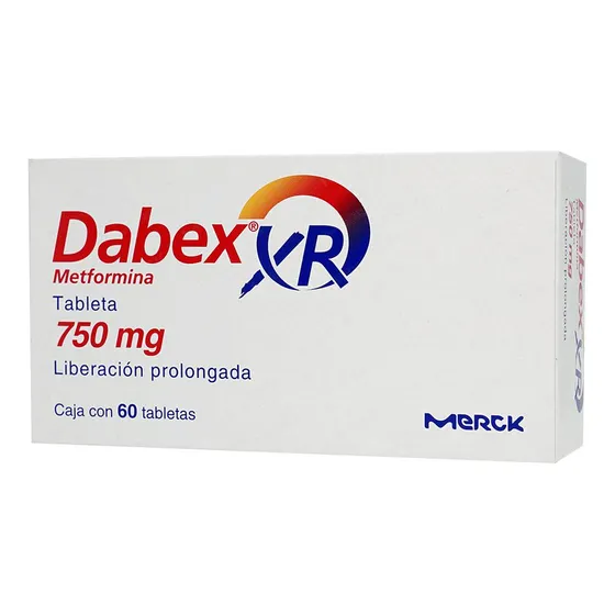 Dabex Xr Tabletas De Liberación Prolongada 750 Mg, 60 Tabletas