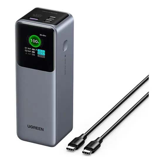 Batería externa portátil Ugreen 35525B 200 W gris