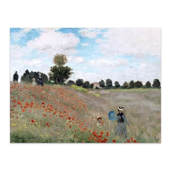 Cuadro Canvas Fine Art Campo De Amapolas Monet 61x80 M Y C