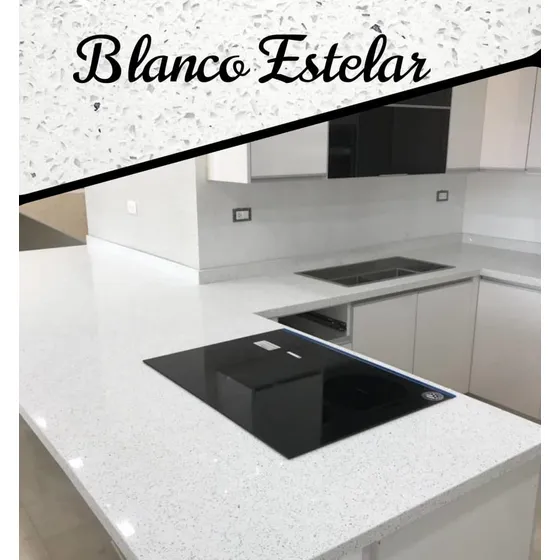 Lámina De Cuarzo Blanco Estelar