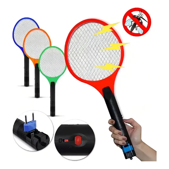 Kit 3 Raquetes Elétrica Mata Pernilongo Dengue Recarregável Cor Sortida 127/220v