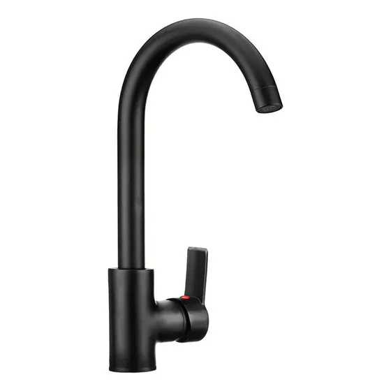 Griferia De Cocina Monocomando Libercam Rgri-05 Canilla Mezcladora Acabado Mate Color Negro