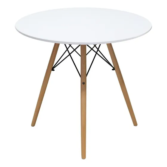 Mesa Comedor Redonda Mundo In Oslo 60cm Melamina Desayunador Tapa Blanco