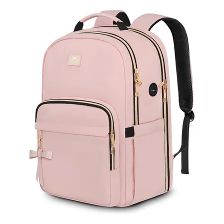Mochila De Viaje Mujer, Mochila Para Laptop 17 Pulgadas, 35L Capacidad Resistente Al Agua, Mochila De Dama, Impermeable Y Antirrobo, Matein 1418 Color Rosa