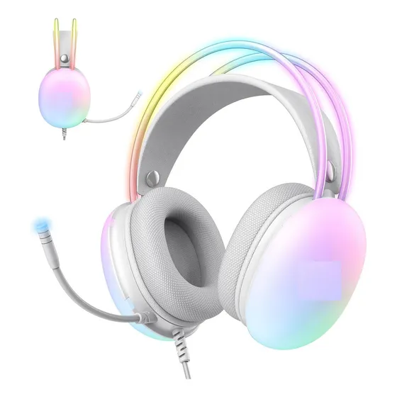 Audífonos Gaming Xtrike Me Diadema Estereo Gaming Microfono Color Blanco