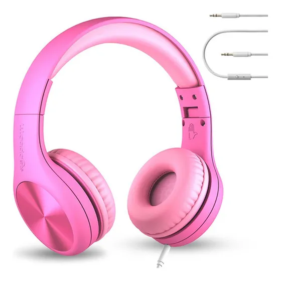 Auriculares Para Niños, Limitador De Volumen, Rosa