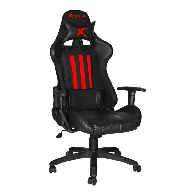 Silla de escritorio Xtrike Me GC-905 gamer ergonómica negra y roja con tapizado de cuero sintético