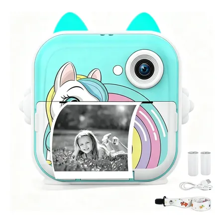 Câmera Infantil Instantânea Unicórnio Fotos Rápidas E Claras Índigo