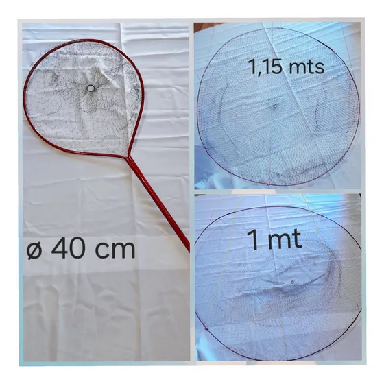 2 Medio Mundo De Pesca + Copo De Pesca Todo Red Metalica