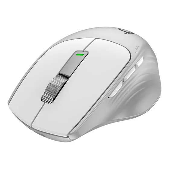 Mouse Sem Fio Profissional, Modo Duplo(Mouse Bluetooth+2.4G), Mouse Recarregavel, 600mAh, 80hrs, Mouse Ergonomico Fio Compatível Windows Xp e Superior, MAC, Linux, 3 Niveis Ajuste De Dpi, Cor Prateado