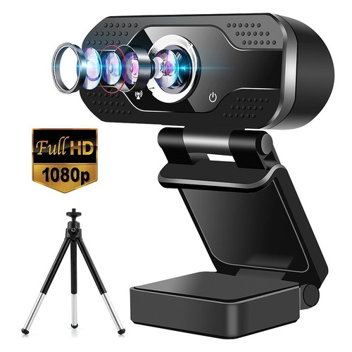 Webcam Usb Hd 1080p Con Microfono Y Tripode