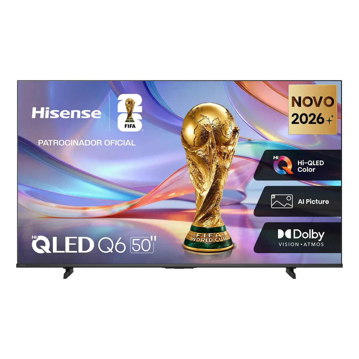 Smart TV Hisense HI-QLED 4K 50" polegadas com Processador AI, Dolby Vision Atmos e Compatibilidade Alexa - 50Q6QVV