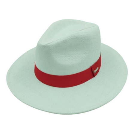 Chapéu Panamá Aba Larga Fita Vermelha Masculino Feminino Top Chapéu Panamá Aba Larga Fita Vermelha Masculino Feminino Top
