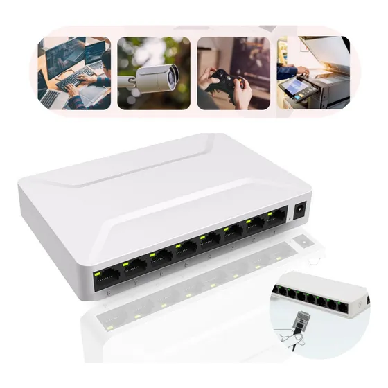 Switch Hub 8 Portas Rj45 10/100mbps Rede Internet Fast Lan