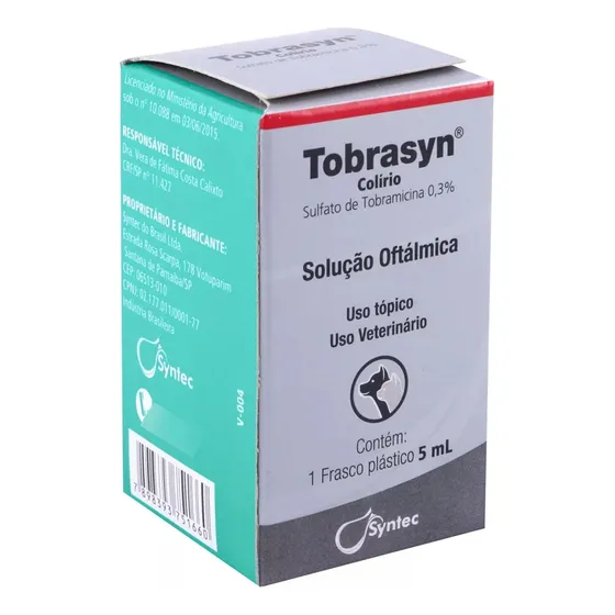 03 Tobrasyn Syntec Solução Oftálmica Cães/gatos 5ml