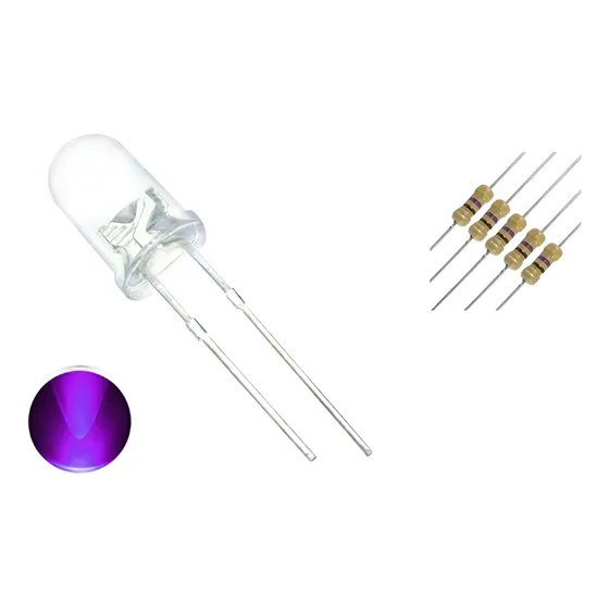 10x Led 5mm Uv Armadilha Pernilongos + Resistor 470r Ohms