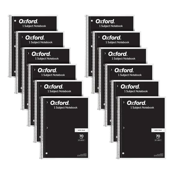Cuaderno Oxford De Espiral, Paquete De 12, 1 Materia, ...
