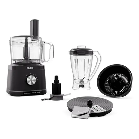 Multiprocessador Philco 5 Em 1 1000w Com Liquidificador 2,2l Preto Pmp11a 127v