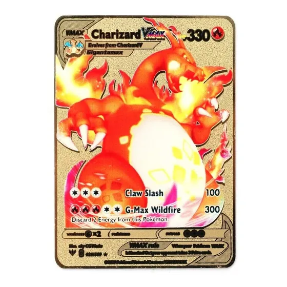 Carta Pokémon Metálica Exclusiva Charizard Vmax 