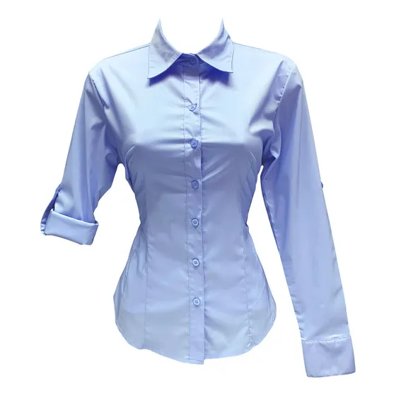 Blusa/camisa Básica De Popelina En Varios Colores Para Dama