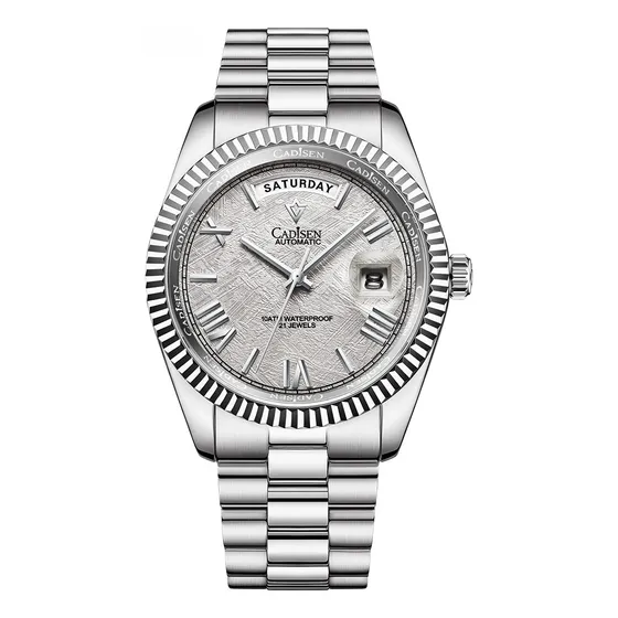 Silver Light Blue - Reloj Automático Cadisen 8185 Para Hombr