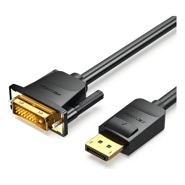 Cable Vention Display port a DVI - 2 metros - Adaptador Reforzado - Full HD 1080p 60hz Dp - PC Notebook DP A Monitor DVI 24+1 - HAFBH