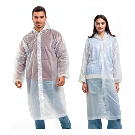Kit 3 Capa De Chuva Reforçada Pvc Transparente Resistente Transparente Único