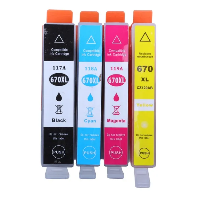 Pack 4 Cartucho Tinta Generico Tigre 670xl 3525 4615 5525
