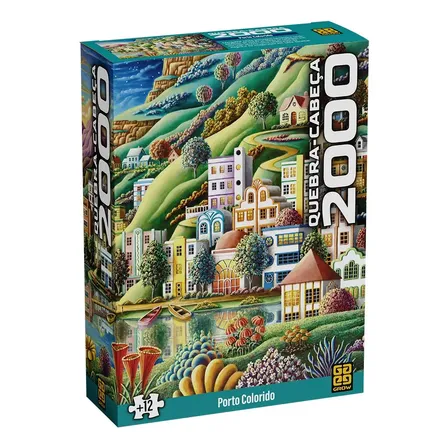 Quebra Cabeça 2000 Pc Porto Colorido Grow